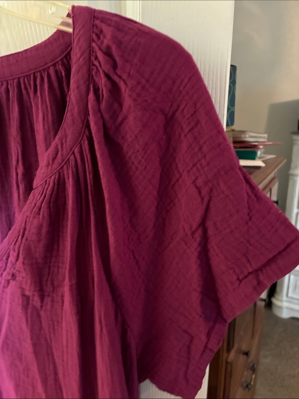 NWOT Pact Coastal Double Organic Cotton Breezy Midi Dress SZ L Sangria - Picture 4 of 7